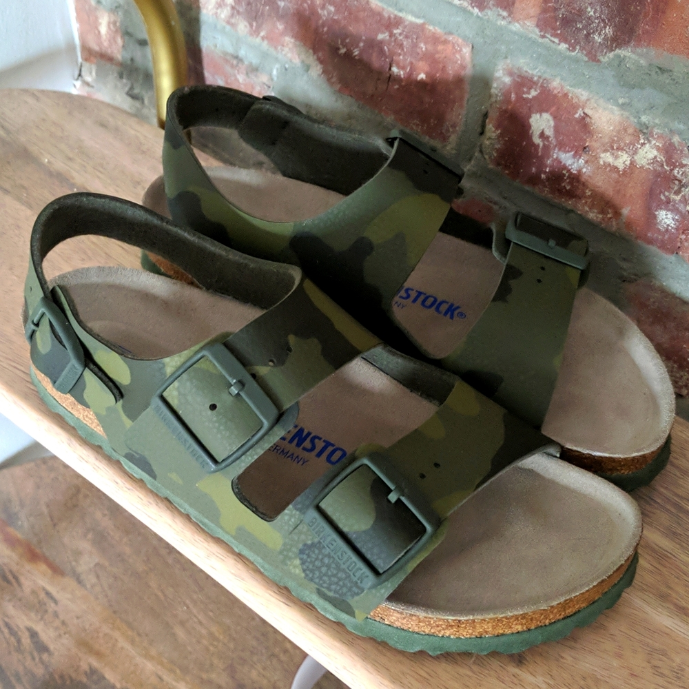 Camouflage Women's Birkenstock Milano With Ankle Strap